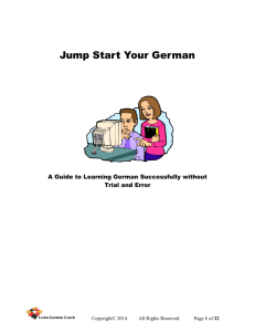 Jump Start Your German