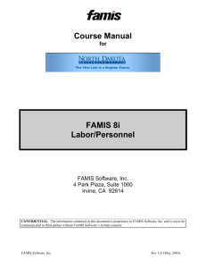 Course Manual FAMIS 8i Labor/Personnel