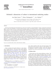 Hofstede's dimensions of culture in international marketing