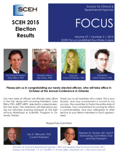 SCEH 2015 Election Results - Society for Clinical and Experimental
