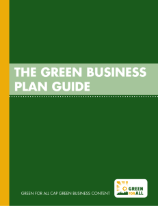 The Green Business Plan Guide - the Sustainable Business Program