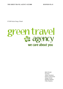THE GREEN TRAVEL AGENCY 4/23/2008 BUSINESS PLAN IP