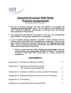 Essential Kurzweil 3000 Skills Practice Assignments - SET-BC
