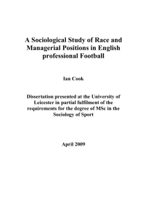 A Sociological Study of Race and Managerial Positions in English