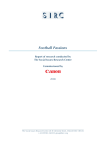 Football Passions - Social Issues Research Centre