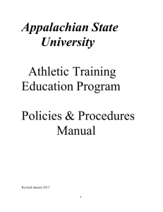 Appalachian State University Athletic Training Education Program