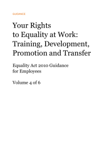 Your rights to equality at work: training, development, promotion and