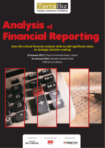 Analysis of Financial Reporting