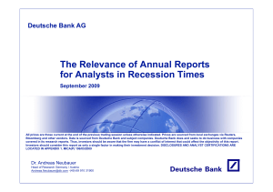 The Relevance of Annual Reports for Analysts in Recession Times