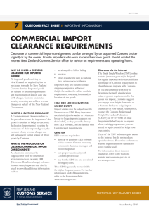 commercial import clearance requirements