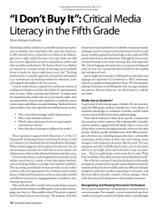 “I Don't Buy It”: Critical Media Literacy in the Fifth Grade