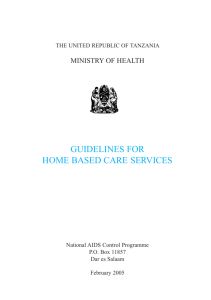 GUIDELINES FOR HOME BASED CARE SERVICES