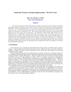 Postal and Treasury Savings Stamp Systems: The War Years
