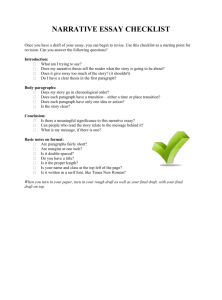 NARRATIVE ESSAY CHECKLIST