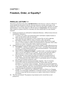 Freedom, Order, or Equality?