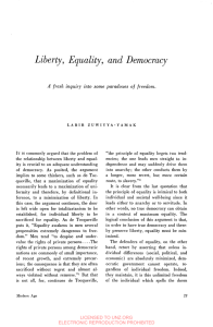 Liberty, Equality, and Democracy