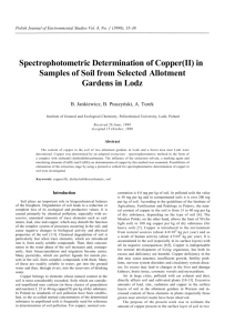 Spectrophotometric Determination of Copper(II)