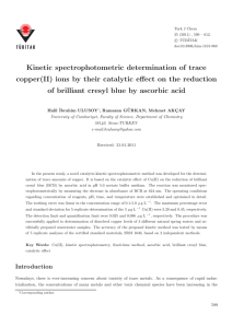 Kinetic spectrophotometric determination of trace copper