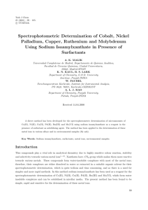 Spectrophotometric Determination of Cobalt, Nickel Palladium