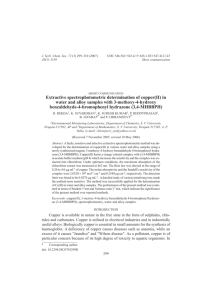 Extractive spectrophotometric determination of copper(II)