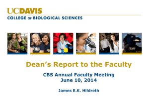 Dean Hildreth's Comments - College of Biological Sciences