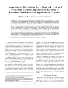 Composition of Vitis vinifera L. cv. Pinot noir Fruit and Wines from