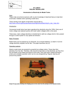 RAILWAY MODELLERS Introduction to Electricity for Model Trains