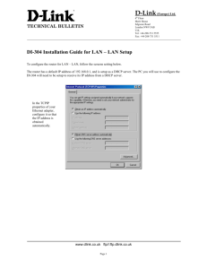 DI-304 Installation Guide for LAN – LAN Setup