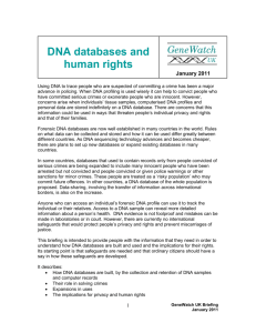 DNA databases and human rights