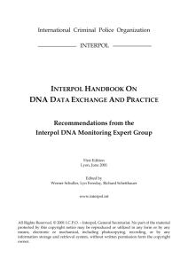 INTERPOL HANDBOOK ON DNA DATA EXCHANGE AND