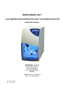 Sedex 85LT Light Scattering Detector manual
