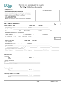 FORM 413 - Fertility Intake - The UCSF National Center of