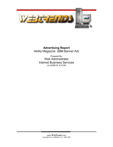 Advertising Report Ability Magazine (IBM Banner Ad) Prepared By
