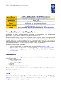 Project Progress Report - Deliverable Description