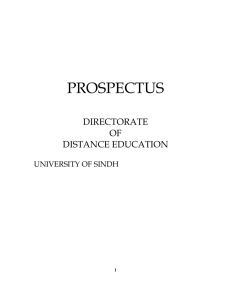 M.A Economics Prospectus - University of Sindh Directorate of