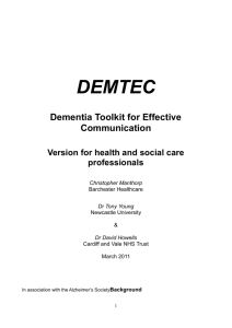 Dementia - effective communication