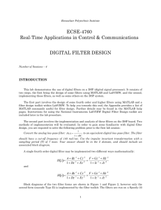 Digital Filter Design Lab - Rensselaer Polytechnic Institute