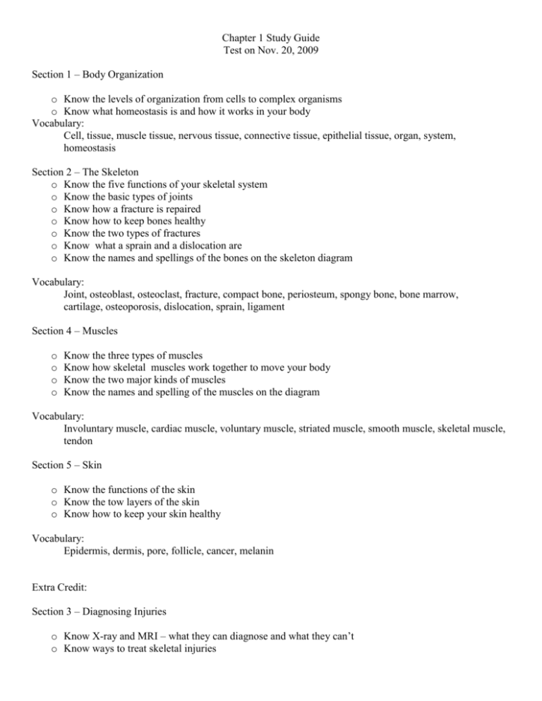 Chapter 1 Study Guide Chapter 1 Study Guide