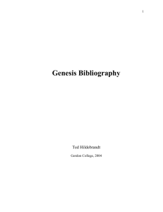 Genesis Bibliography - Gordon College Faculty