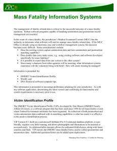 Mass Fatality Information Systems