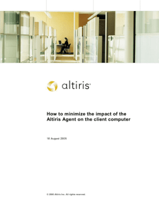 Altiris Agent Performance Recommendations