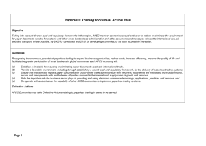 Paperless Trading Individual Action Plan (submitted in Feb 2010)