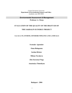 Evaluation of the quality of EIA draft of The Sakhalin II Energy Project