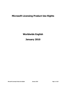 Microsoft Licensing Product Use Rights