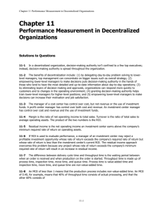 Chapter 11 Performance Measurement in Decentralized