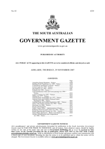 ALL PUBLIC ACTS appearing in this GAZETTE are to be considered