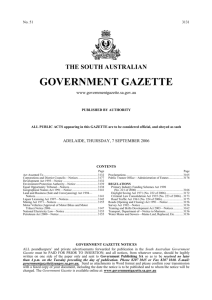 ALL PUBLIC ACTS appearing in this GAZETTE are to be considered