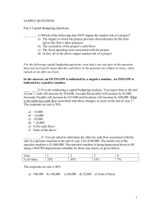 Part I: Capital Budgeting Questions