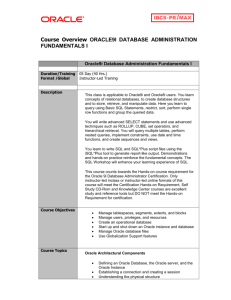 Oracle9i Database Administration Fundamentals I