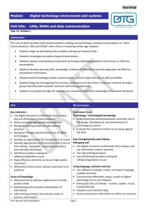 Networks and Presentations Unit - Digital Technologies Guidelines